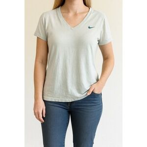 Nike Dri-FIT V Neck T Shirt Top Athletic‎ Activewear Womens Large L